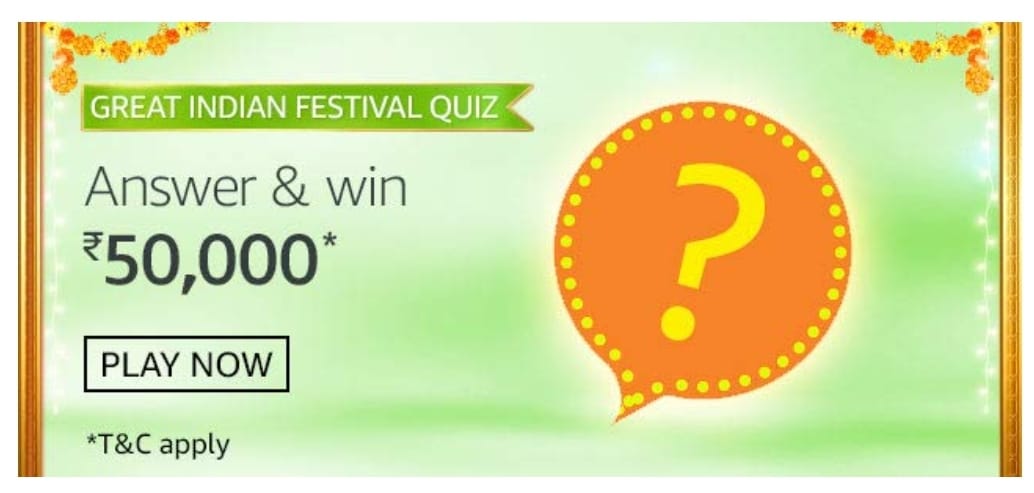 Amazon Great Indian Festival Quiz (7th October) Answers - What Is The ...